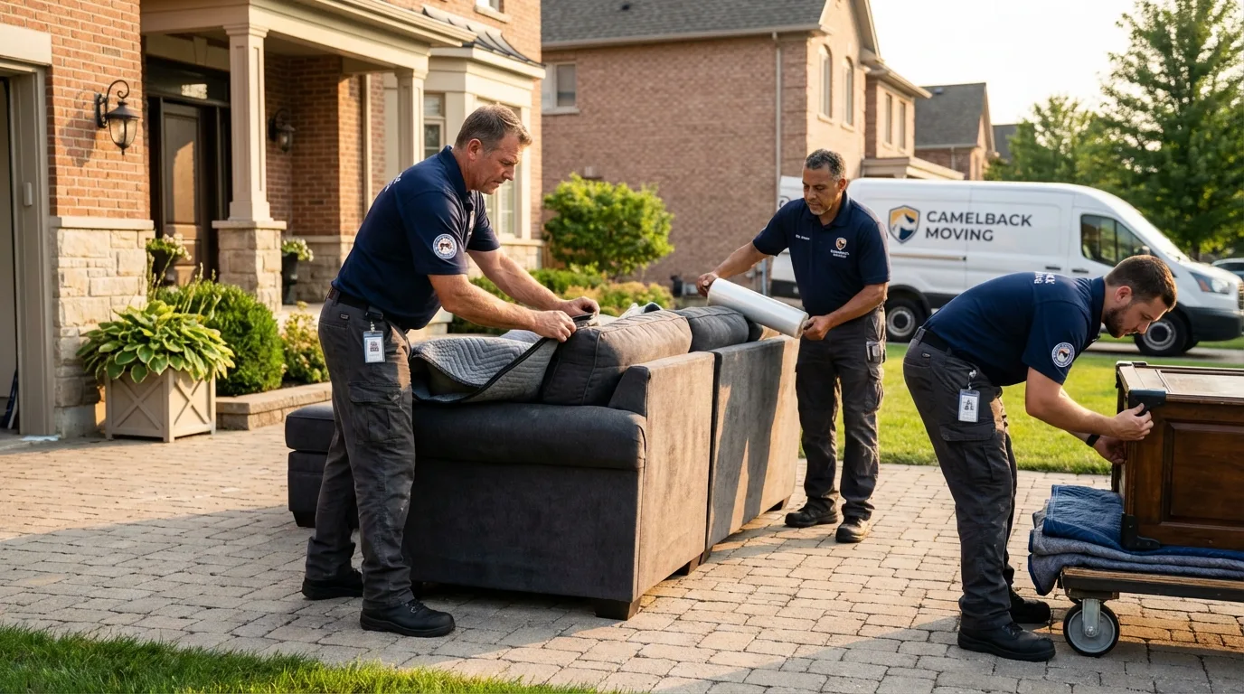 Large estate moving crew wrapping furniture in Vernonia, OR